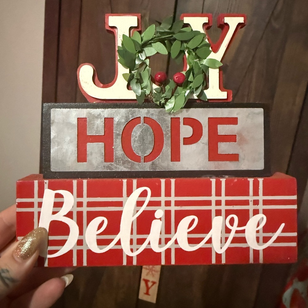Festive Joy Hope Believe Holiday Decor